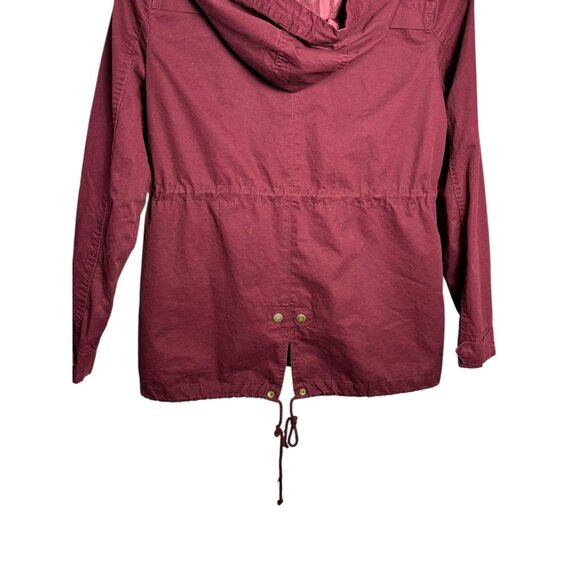 Vtg Y2K Ambiance Womens Maroon Anorak Jacket Hooded Full Zip Snap Long Sleeve L - Picture 6 of 8